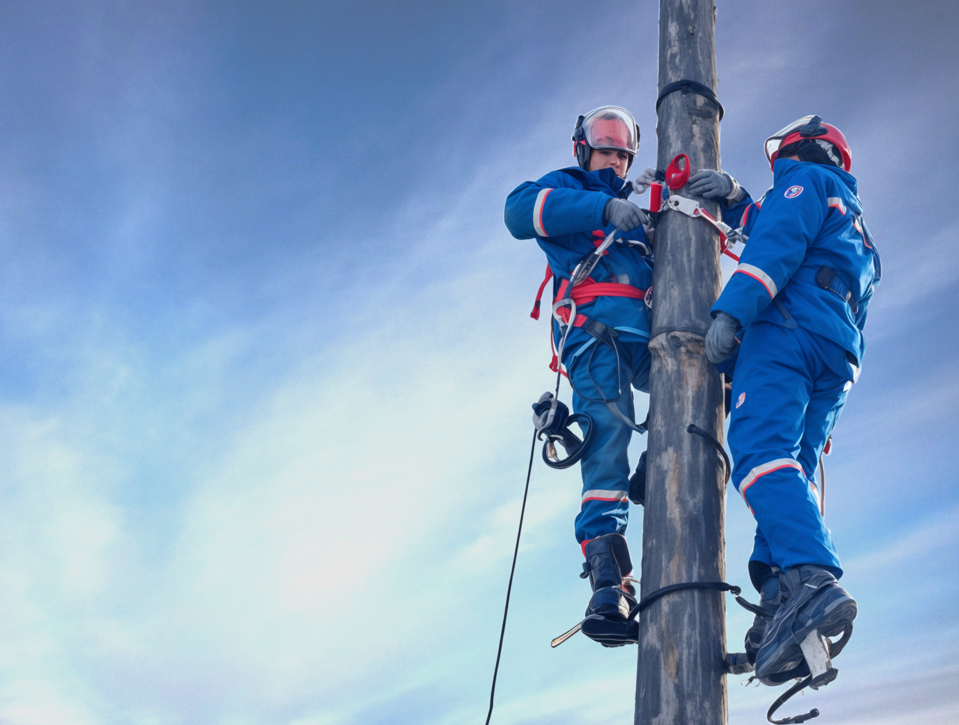 Работа на деревянных и бетонных опорах