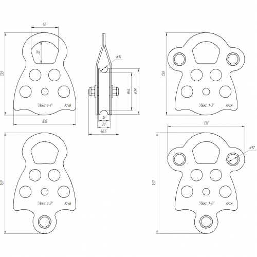 Блок одинарный Люкс-1 | 78/68 мм | Krok