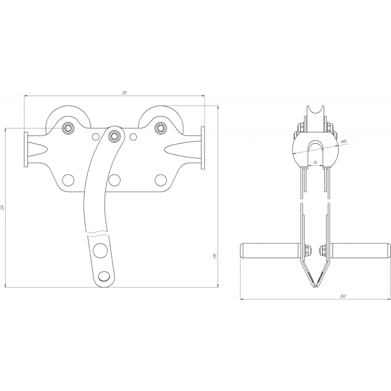 Тандем-каретка Zip Line Turbo | с ручками | Krok