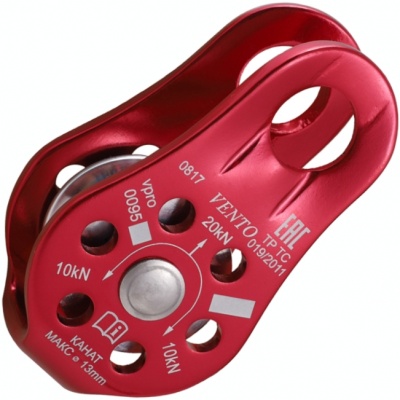 Блок-ролик одинарный Спасатель | Vento (Красный)