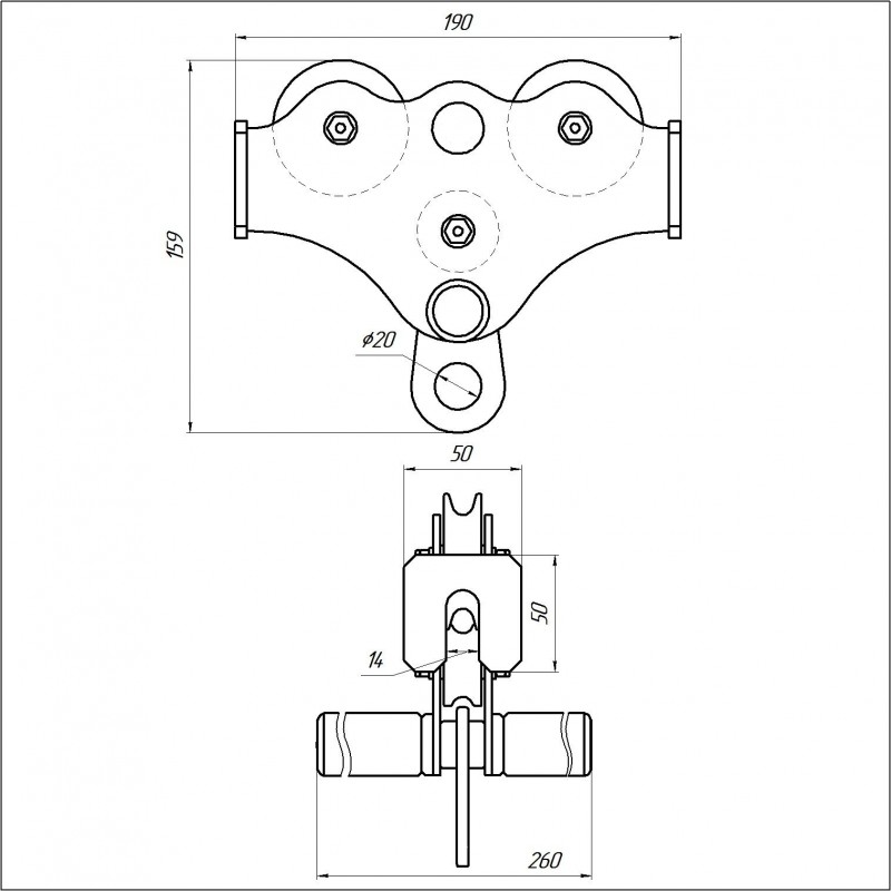 Тандем-каретка Трио | С ручками | Krok