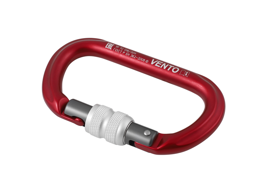 Карабин Овал с муфтой keylock | Vento (Красный)