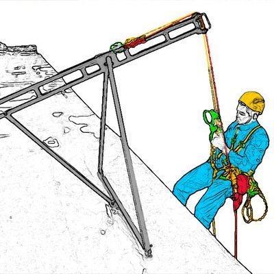Консольное анкерное устройство «Василёк» — позволяет производить безопасный свес рабочих и страховочных верёвок с крыши зданий или других монтажных плоскостей для удобства работы высотным монтажникам и промышленным альпинистам на вертикалях.