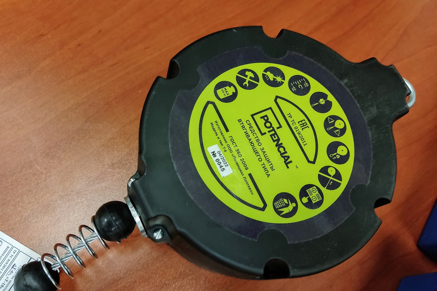 Блокирующее устройство втягивающего типа Т-6 | Трос | 6 м | Карабин КР-04 | Потенциал