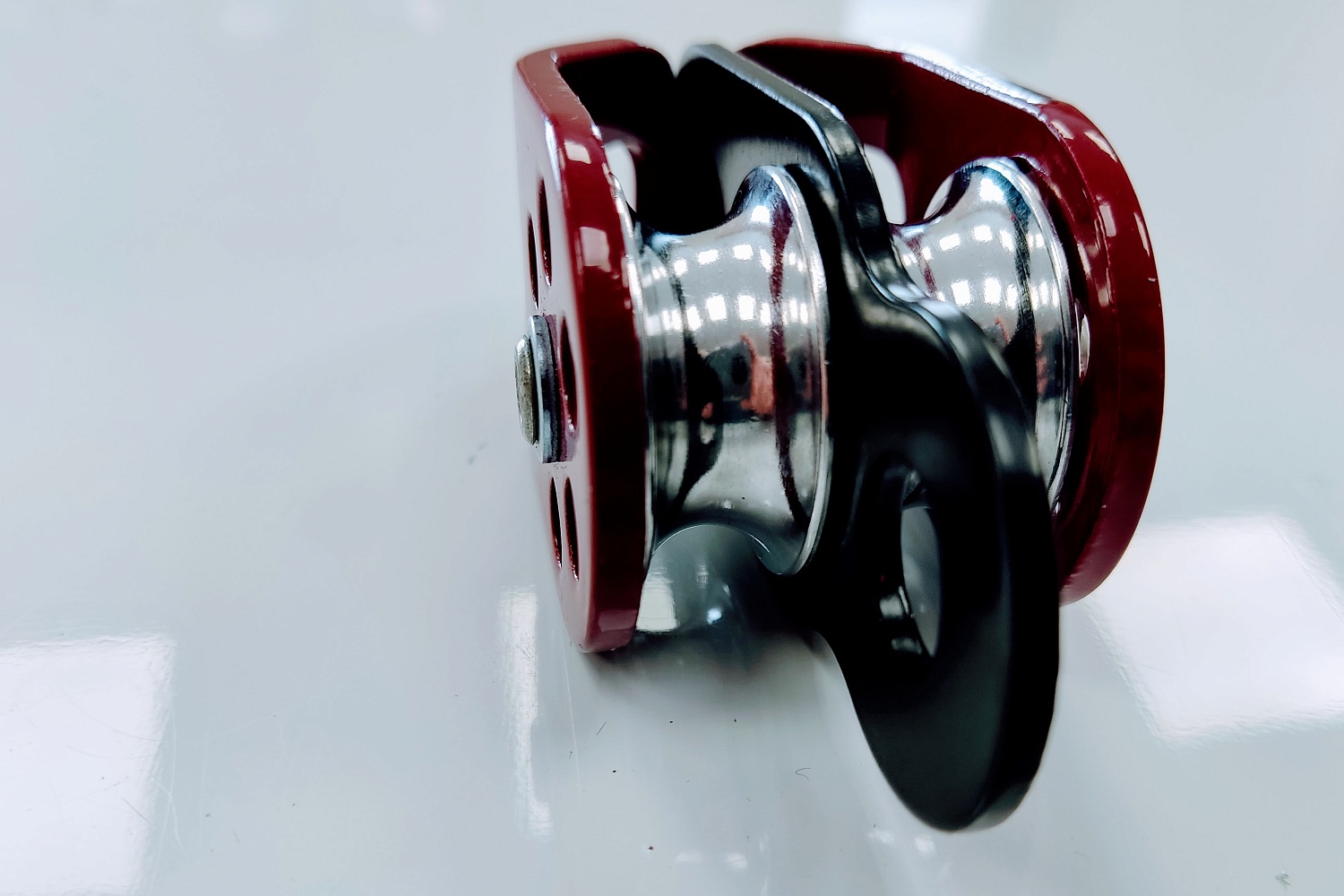 Блок двойной 0408 | Дюралевый | С подшипниками | Вертикаль